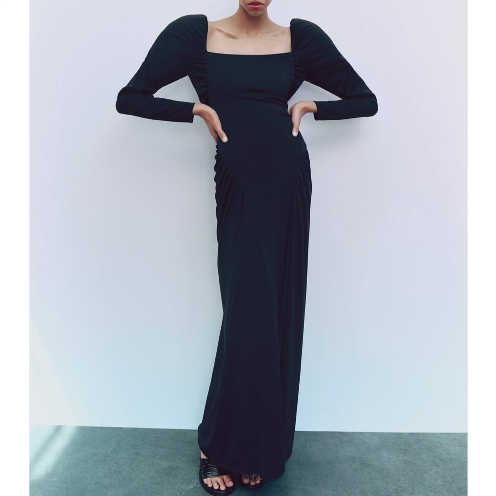 Zara pleated long dress